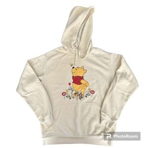 Disney Winnie the Pooh Hoodie Sweatshirt w/ Embroidered Flowers and Bee